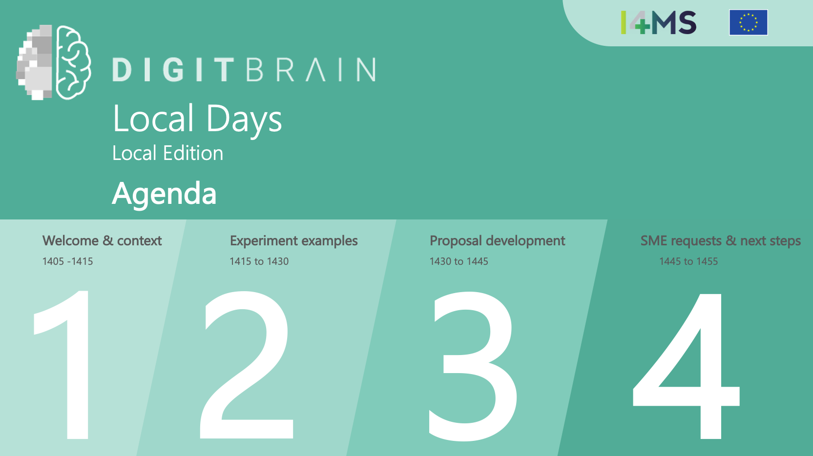 DIGITbrain Local Days Agenda